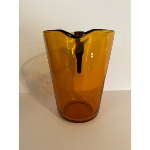 Vintage Vereco France Amber Glass Pitcher With Black Handle MCM - Picture 4 of 6